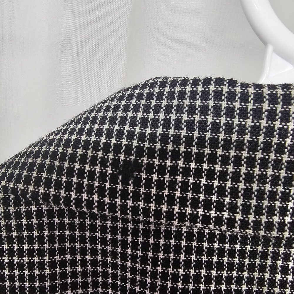 Vintage Jones New York Blazer Black Checked Wool Double Office 16 - Picture 7 of 11
